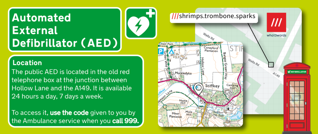 Defib Location Map Defibrillator – STIFFKEY PARISH COUNCIL